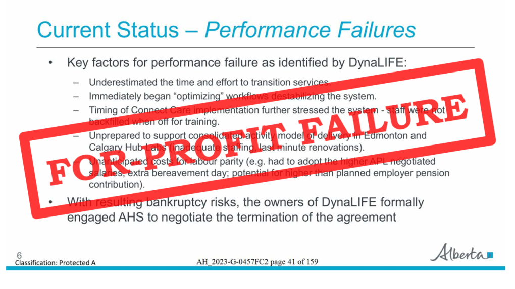 Document showing DynaLIFE's failures.